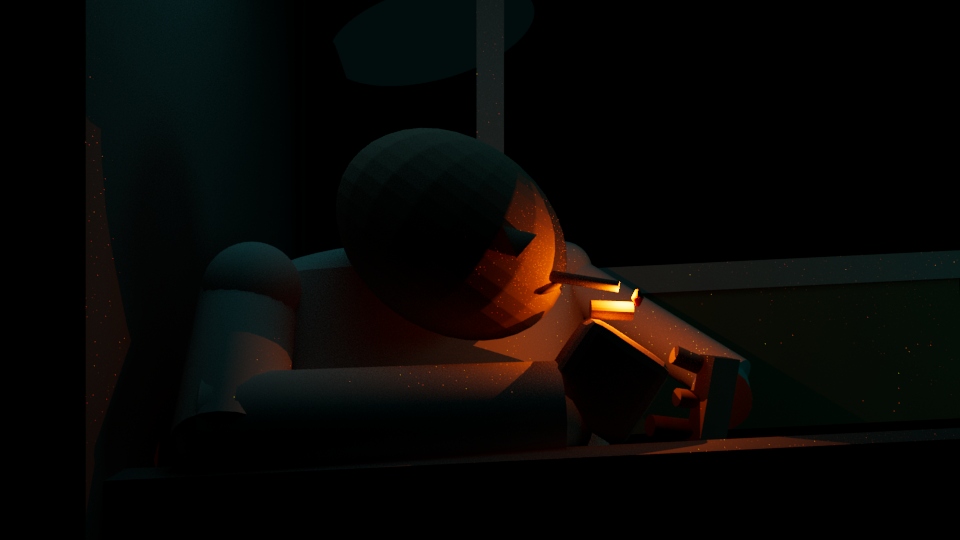 3D Render of a man smoking